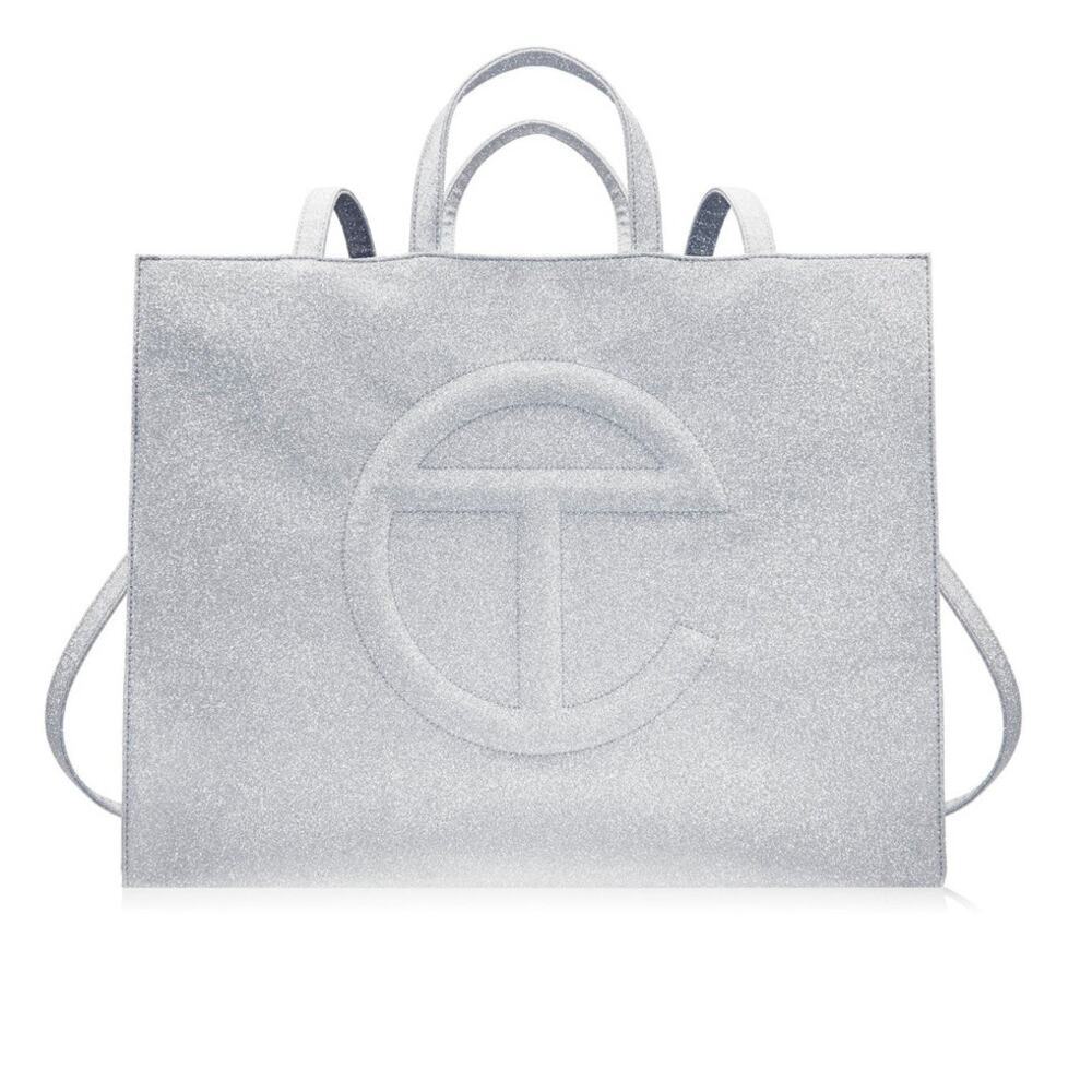 Large Telfar glitter shopping bag